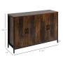 HOMCOM Coffee Bar Adjustable Shelves Industrial Sideboard, Rustic Brown - Image 3
