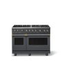Viking - 48 in. Wide 8 Burner Pro 5 Series 6.1 Cu. Ft. Freestanding Sealed Burner Gas Convection Range with Brushed Brass - Cast Black - Image 1