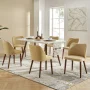 Kanalu Ergonomic Upholstered Dining Chair with Solid Wooden Tapered Legs - Image 5