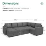 Marrber Sectional Linen Sleeper Sofa Bed with Storage and Pull-Out Couch for Living Room, Beige - Image 3