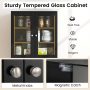 Costway 63.5" Tall Kitchen Pantry Storage Cabinet with Glass Door Storage Shelves Black - Image 6