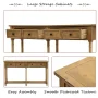 58 in. Brown Standard Rectangle Wood Console Table with Drawers - Image 4