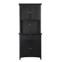 Casual Basics Black Buffet and Hutch with Framed Glass Doors and Drawer - Image 2
