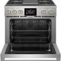 Monogram - 36 in. Wide 5 Burners 5.7 Cu. Ft. Freestanding Dual Fuel Convection Range with Self-Clean - Stainless Steel - Image 3