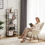 EDX Bookcase, 5 Tier Book Shelf, Storage Shelf, Classic Modern Bookcase for CDs, Movies, Books, Industrial Bookcase for Home Office, Living Room, Kitchen, Bedroom, Rust Brown - Image 3