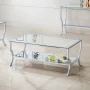 Saide Rectangular Glass Top Coffee Table Chrome - Image 2