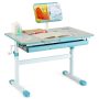 Height-Adjustable Kids Desk with Tilt Desktop and Book Stand - Blue - Image 3