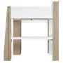 Euroco Wood Full Size Loft Bed with Storage Headboard, Bookcase. Desk and Clothes Hanger for Kids Teens Adults, White&Natural - Image 4