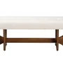 Baxton Studio Theo Japandi Cream Boucle Fabric and Walnut Brown Finished Wood Bench - Image 3