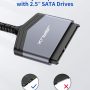 JSAUX SATA to USB C Cable, USB C 3.1 to 2.5” SATA III Hard Driver Adapter Aluminum Shell External Converter Compatible with SSD/HDD Data Transfer-Grey - Image 2