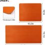 2 Pcs Leather Mouse Pad Large 31.5" x 15.7" & 10.2" x8.2" - Dual Sided Office Desk Pad, Mousepad, Desk Blotter Protector for Keyboard Mouse, Desk Writing Mat for Office Home(Brown+Grey) - Image 2