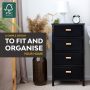 Zenacasa Foldable Dresser for Bedroom, Black - Small Dresser 4 Storage Drawers - Wood Dresser, No Assembly Needed, Clothes Storage - Dresser for Room Organization,Bedroom Storage - Image 3