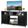 Black 59 Inch TV Stand Media Center Console Cabinet with Barn Door for TV's 65 Inch - Image 3