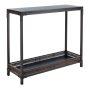 SAFAVIEH Dinesh Console Table With Storage Shelf Black / Dark Walnut - Image 3