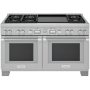 Thermador - Pro Grand 60 in. Wide 10.6 Cu. Ft. Freestanding Double Oven Dual Fuel LP Convection Range with 7 Burners - Stainless Steel - Image 1