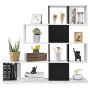 5-Tier Bookcasef Corner Ladder Bookshelf with Storage Rack (Black & White) - Image 6