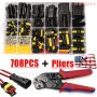 708Pcs 1-6 Pin Car Automotive Waterproof Electrical Wire Connectors Plug Kit Set - Image 1