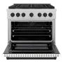 ZLINE - 36 in. Wide 6 Burner 5.2 cu. ft. Autograph Paramount Dual Fuel Freestanding Range with White and Black Accents - White - Image 2