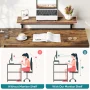 Bestier 58" Computer Desk with LED Lights L Shaped Corner Desk with Power Outlet & Monitor Stand Home Office Desk, Rustic - Image 4