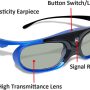 Active Shutter 3D Glasses for All DLP-Link 3D Projectors, Simple Style Rechargeable 3D Glasses for BenQ Acer Viewsonic Home Theater,144Hz EX-30 Eyewear - Image 5