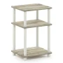 Furinno Just 3-Tier Turn-N-Tube End Table, 1-Pack, Sonoma Oak/White - Image 2