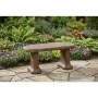 Aged Brown Slate Concrete Garden Bench - Image 5