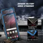 Njjex Phone Cases for Samsung Galaxy S23, [Buit-in Temerped Glass Screen Protector] Combo Holster Belt Clip [Heavy Duty] [Kickstand] Full-Body Rugged Holster Case（Blue) - Image 3