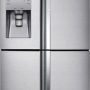Samsung - 36 in. Wide 22.1 Cu. Ft. 4-Door Flex French Door Counter-Depth Fingerprint Resistant Refrigerator with Food ShowCase - Stainless Steel - Image 1