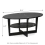 Furinno 15020WN Jaya Oval Coffee Table, Walnut Color - Image 6
