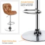 Alden Design Adjustable Counter-Height Faux Leather Modern Bar stools, Set of 2, White - Image 5