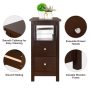 Narrow End Table Side Table with Drawer & Open Shelf Sofa Table for Living Room - Image 4