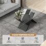 47 Inch Rectangle Glass Coffee Table Modern Center Table with Tempered Glass Tabletop - Image 6
