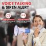 Portable Megaphone Speaker PA Bullhorn Built-in Siren Adjustable Volume Control - Image 2