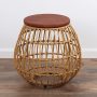 Rutledge & King Rattan Wood Top Table - Enderly Side Tables - End Tables Living Room and Bedroom - Boho Nightstand - Round End Table with Wood Top - Rattan Nightstand - Round Accent Table - Image 2