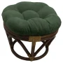 Rattan Ottoman with Micro Suede Cushion -Spice (Red) - Image 2