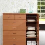 Hodedah 7-Drawer Chest with Locks on 2-Top Drawers plus 1-Door with 3-Shelves in Cherry - Image 2