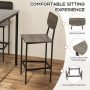 5 Pieces Industrial Dining Table Set with Counter Height Table and 4 Bar Stools - Gray - Image 6