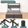Full Size LED Light Bed Frame with Storage Headboard and USB Ports,Bed Platform with Drawers, RGB Lights - Image 2