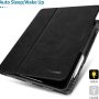BuKoor iPad Pro 12.9 inch Case 6th/5th/4th/3rd Generation with Pencil Holder PU Leather Pocket Folio Smart Stand Shockproof for 2022/2021/2020/2018 iPad Pro 12.9 Cover(Black) - Image 1