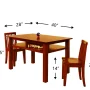 AFG Newton Wooden Kids Table and 2 Contoured Chairs Set, Mahogany - Image 5