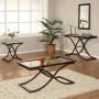 SEI Furniture Vogue Black Coffee Table with Glass Top - Image 3