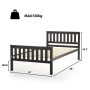 Twin Size Wood Platform Bed with Headboard - Image 4