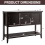 Wooden Sideboard Buffet Console Table with Drawers and Storage - Image 4