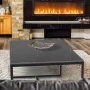 Modern Marble and Metal Frame Open Rectangle Coffee Accent Table Living Room End Table - Black - Image 4