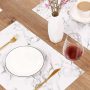 Marble Faux Leather PU Placemats, Set of 4, B White Marble, Washable, Stain Resistant for Dining Room Kitchen Table Decor - Image 5