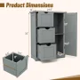 Costway Bathroom Floor Cabinet Side Storage Cabinet with 3 Drawers and 1 Cupboard Black - Image 3