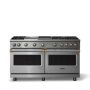 Viking - 60"W. Pro5S 8.0 Cu. Ft. Freestanding Sealed 6 Burner Gas Convection Range/Double Oven-Stainless Steel/Brushed Brass - Stainless Steel - Image 1