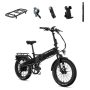 Lectric eBikes - XP4 750 Step-Over Foldable Long-Range eBike (Max 85mi/28mph) + LevelUp Rack/Seat Post/Elite Headlight/Lock/Phone Mount - Tempest Grey - Image 1