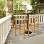 Patio Wood Bar Stools Set of 2/4 - 2 Pieces - Image 4
