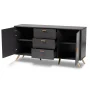 Baxton Studio Kelson Modern and Contemporary Dark Grey and Gold Finished Wood 2-Door Sideboard Buffet - Image 3